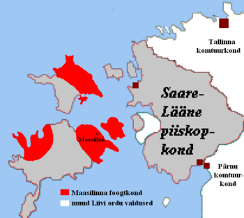 Зонебург. Карта владений Ордена на острове