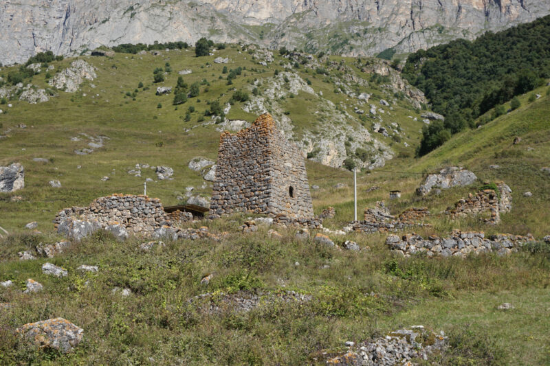 Северная Осетия. Урсдонское ущелье, селение Донисар. Башня Бзыковых