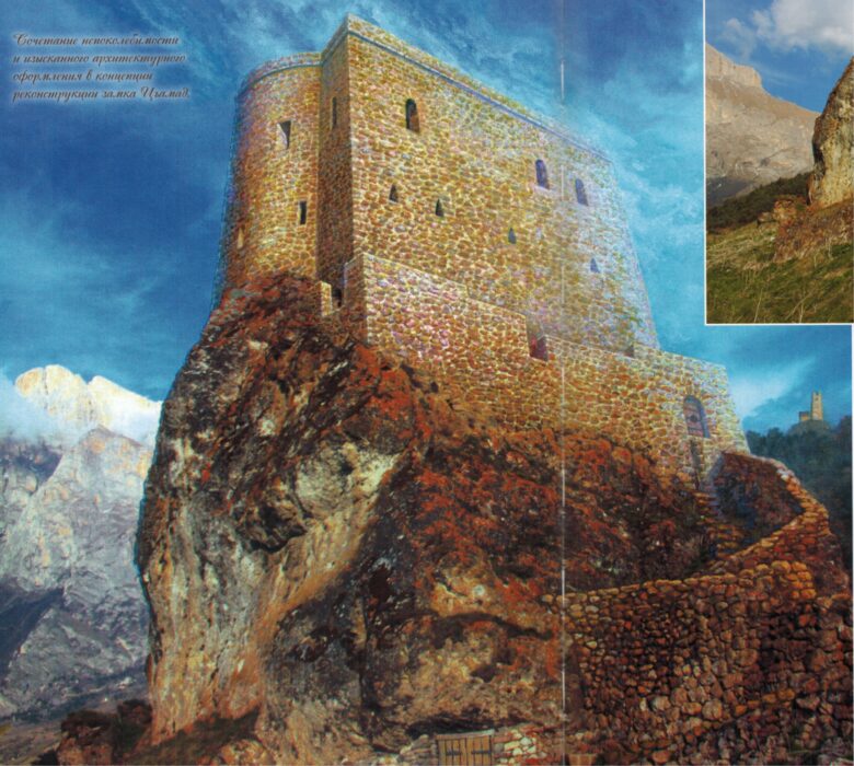 Реконструкция замка Цамад из книги "Каменные драконы Алании" С. Джанаева